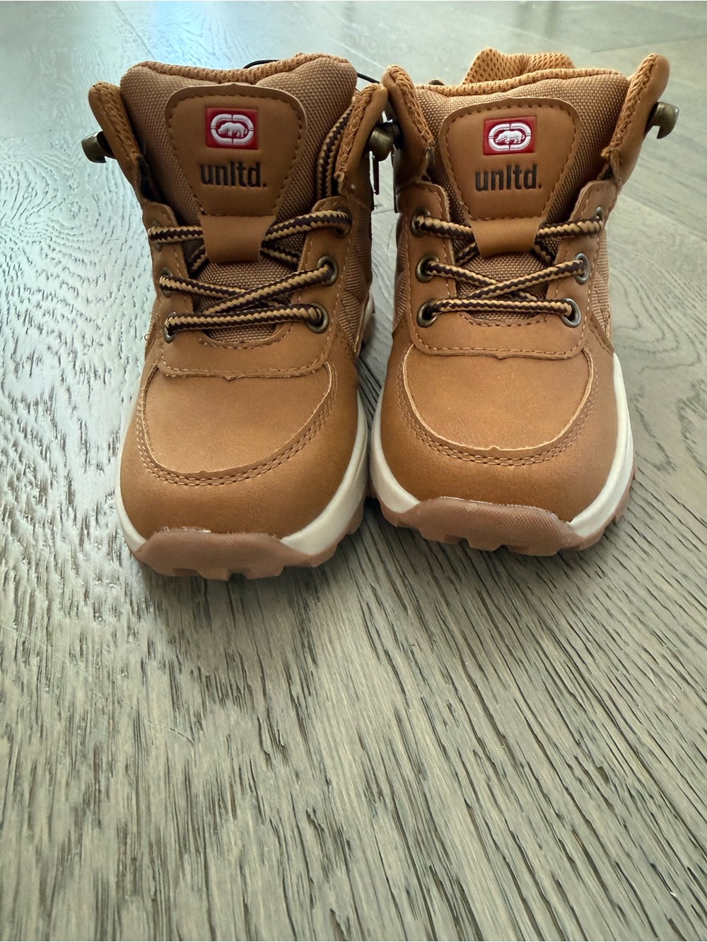 Ecko Unlimited Kids Brown Tan Lace-Up Boots